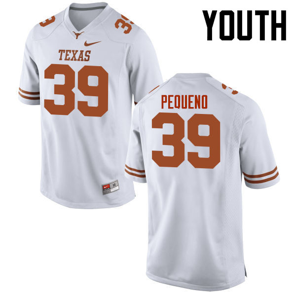 Youth #39 Edward Pequeno Texas Longhorns College Football Jerseys-White